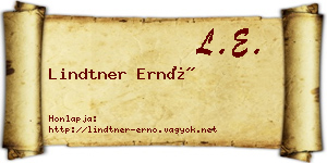 Lindtner Ernő névjegykártya